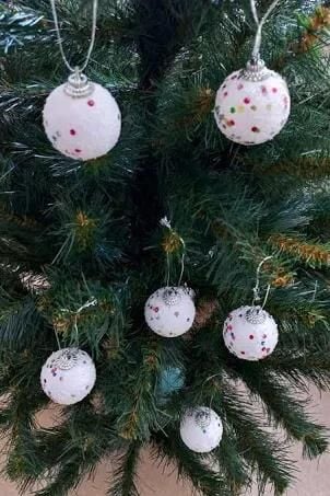 Nedi Ağaç Süsü Karlı Top 4 Cm 6 Lı Nedi-as20