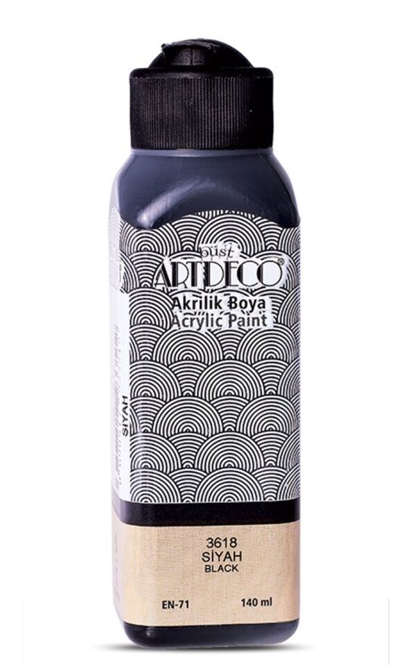 Artdeco Akrilik Boya 140ml Siyah 3618 Lv-y-070r-3618