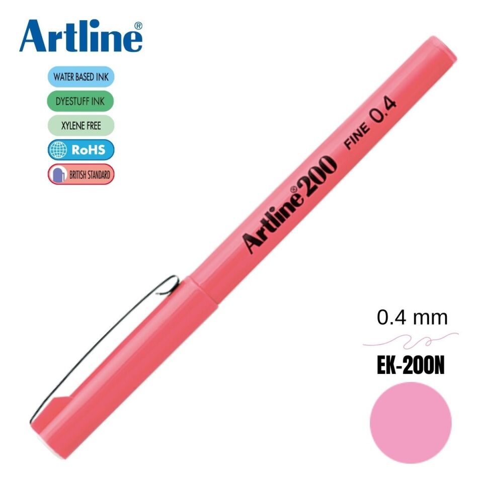 Artline Ek-200n Fine Keçe Uçlu Yazı Kalemi 0,4mm Pembe