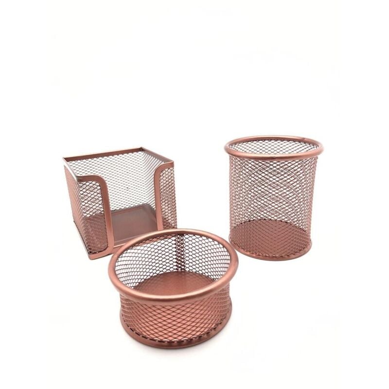 Mas Masa Seti 3'lü Metal Perfore Rose Gold 505