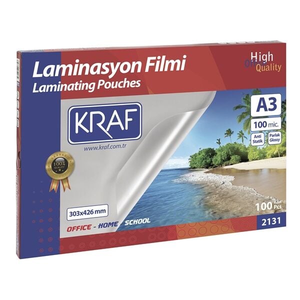 Kraf Laminasyon Filmi Parlak A3 100 Mic 100'lü 2131