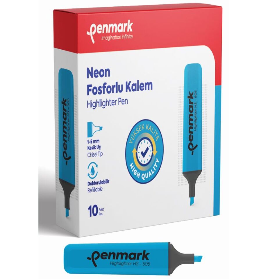 Penmark Neon Fosforlu Kalem Cam Göbeği Hs-505-06