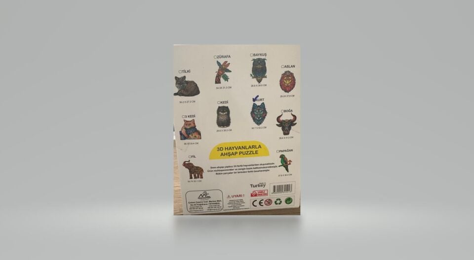 Hey Kidy Ahşap Puzzle 3d Hayvanlarla 10 Model