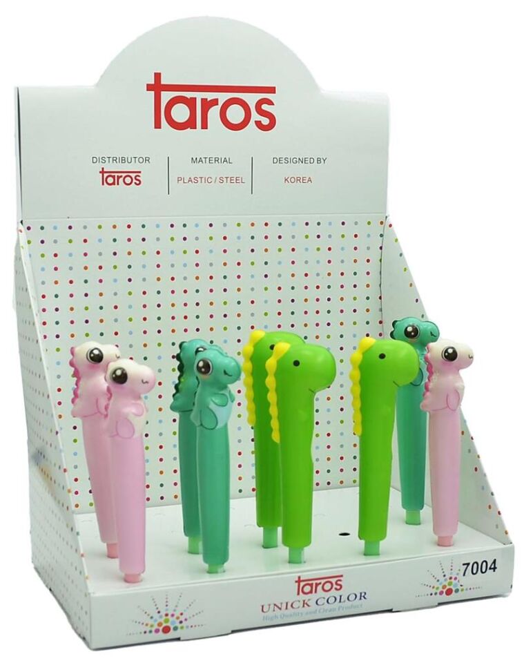 Taros Unıck Color Puffy Dinazor Tükenmez Kalem 7004