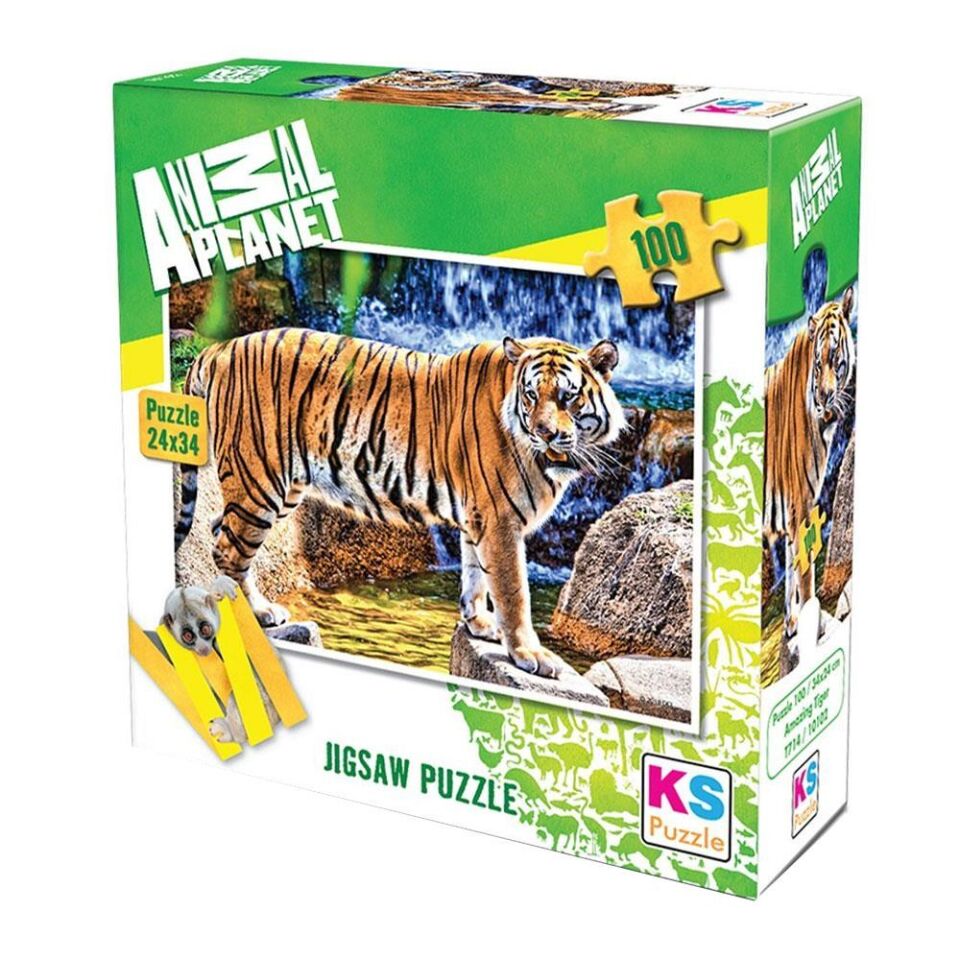 Ks Games Puzzle 100 Parça Amazing Tiger Anımal Planet 10102