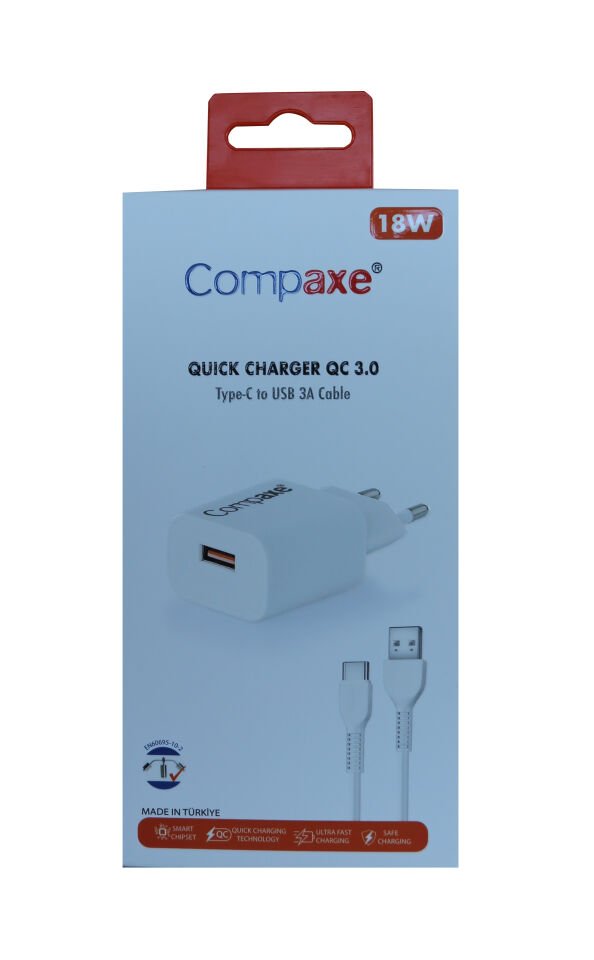 Compaxe Cta-150ut 5v 3a 18w 1mt Ev Şarj Type-c Şarj Kablosu