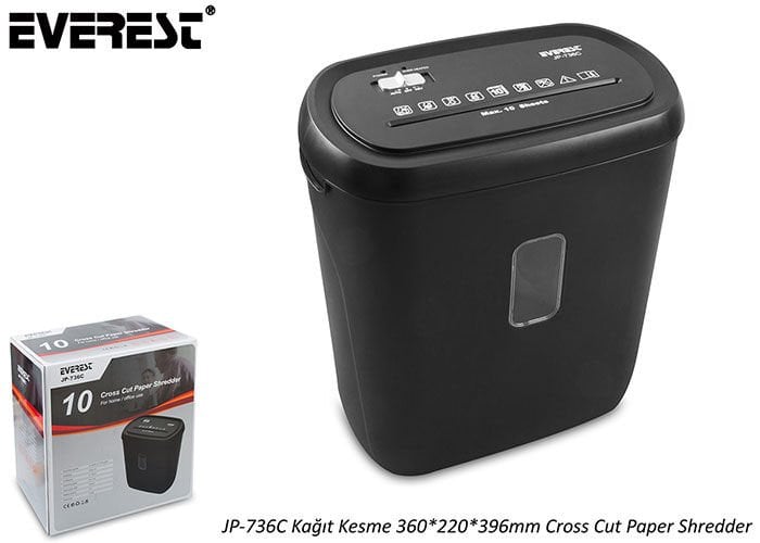 Everest Jp-736c Kağıt Kesme Makinesi 360-220-396mm Cross Cut Paper Shredder