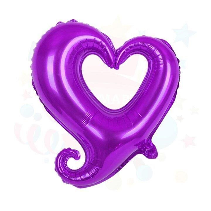 Nedi Folyo Balon 18'' İç Boş Kalp Mor B0194pu