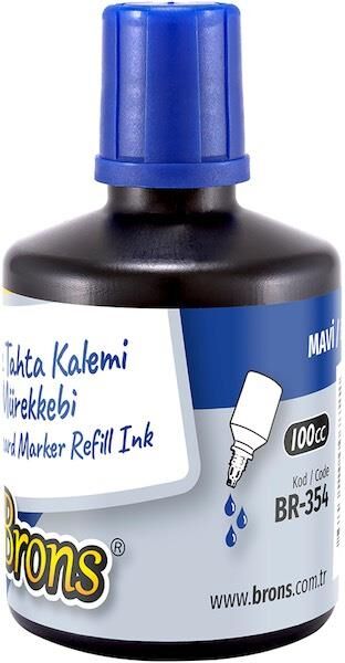 Brons Beyaz Tahta Kalem Mürekkebi 100 Cc Mavi Br-354