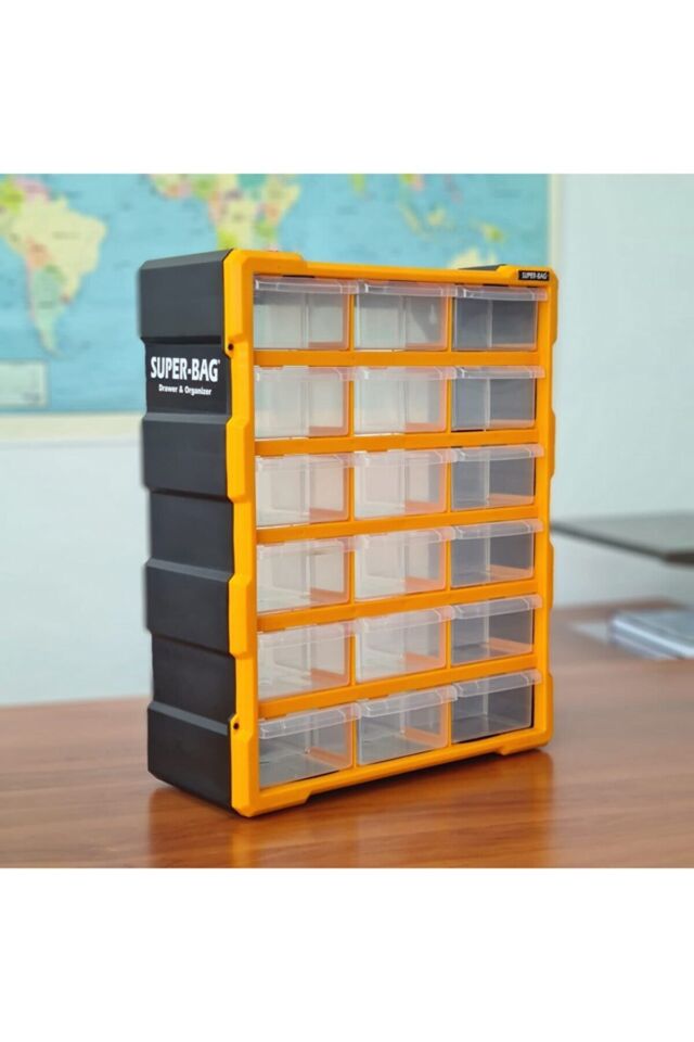 Asrın Asr-6002 18li Büyük Monoblok Çekmece Yeşil (38,1x15,7x47,5 Cm)