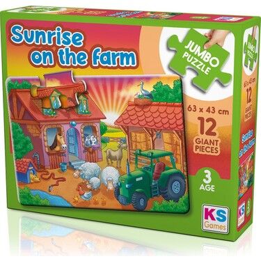Ks Games Jumbo Puzzle 12 Parça Sunrise On The Farm Jp-31005