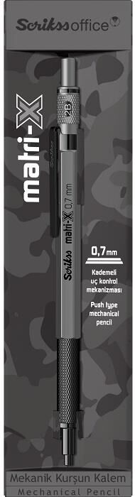 Scrikss Office Versatil Kalem Matri-x 0,7 Mm Gri T00stcc7mtx07a