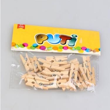 Puti Ahşap Mandal 24'lü Küçük Naturel 8795