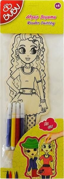 Bu-bu Ahşap Kız Boyama Set (2 Model) Ab0040