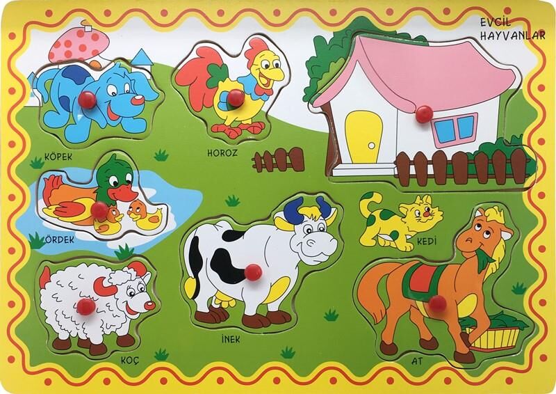 Bu-bu Ahşap Puzzle Çiftlik Hayvanları 6 Prç Ap0078