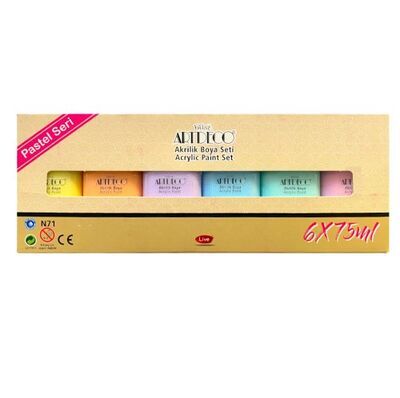 Artdeco Akrilik Boya 6x75ml Set - Pastel Renkler Lv-y-070i-as2
