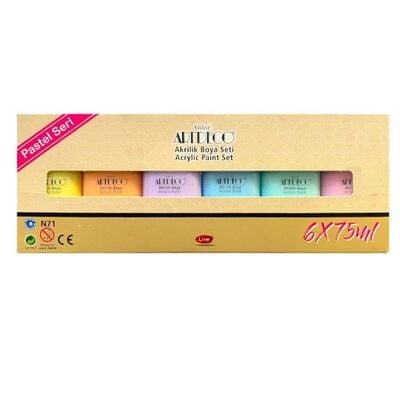 Artdeco Akrilik Boya 6x75ml Set - Pastel Renkler Lv-y-070i-as2