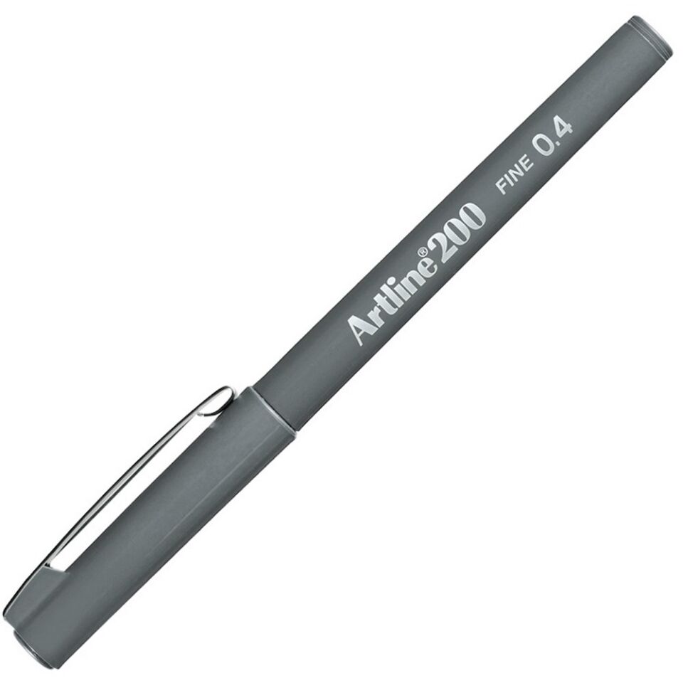 Artline Ek-200n Fine Keçe Uçlu Yazı Kalemi 0,4mm Gri
