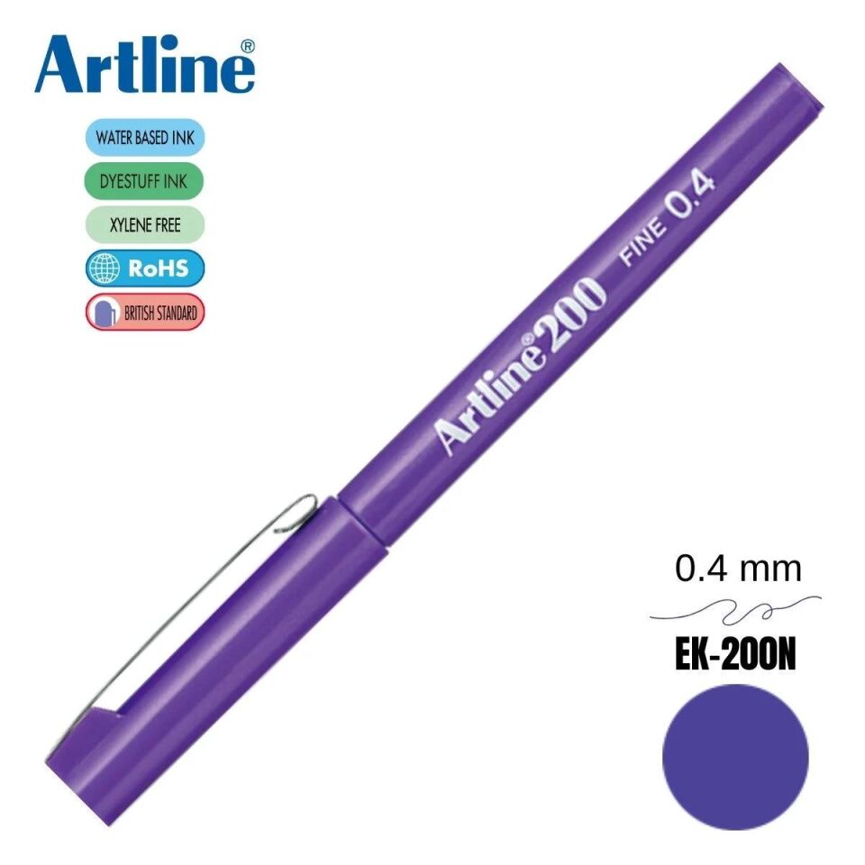 Artline Ek-200n Fine Keçe Uçlu Yazı Kalemi 0,4mm Mor