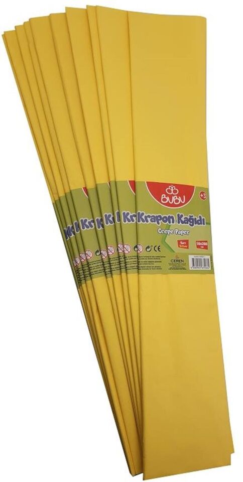 Bu-bu Krepon Kağıdı Sarı 10'lu Paket Kr0011