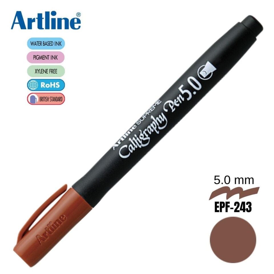Artline Supreme Calligraphy Pen 5.0 Kaligrafi Kalemi Uç:5,0mm Sepya Lv-a-epf-245 Sepıa
