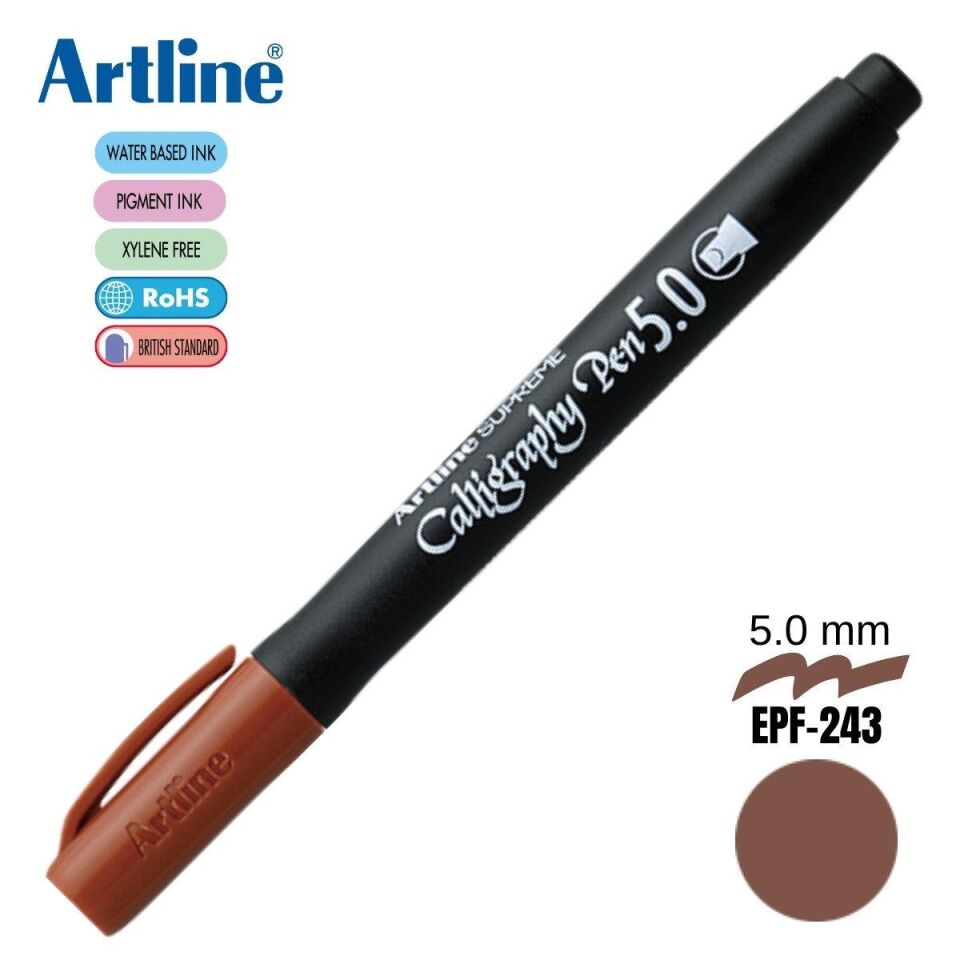 Artline Supreme Calligraphy Pen 5.0 Kaligrafi Kalemi Uç:5,0mm Sepya Lv-a-epf-245 Sepıa
