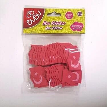 Bu-bu Türk Bayrağı Eva Yapışkanlı Stıcker Sts028 (st0095)