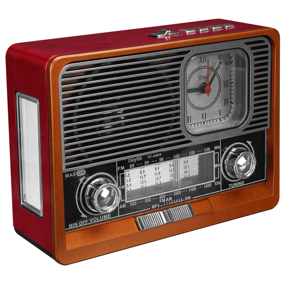 Mikado Mdr-105bt Ahşap Usb- Tf Destekli Bluetooth Fm-am-sw 8 Band Klasik Radyo