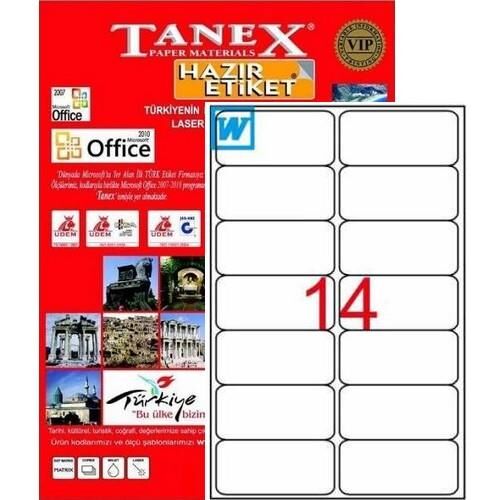 Tanex Laser Etiket Tw-2014 99,1x38,1 Mm Beyaz Tw2014las10100