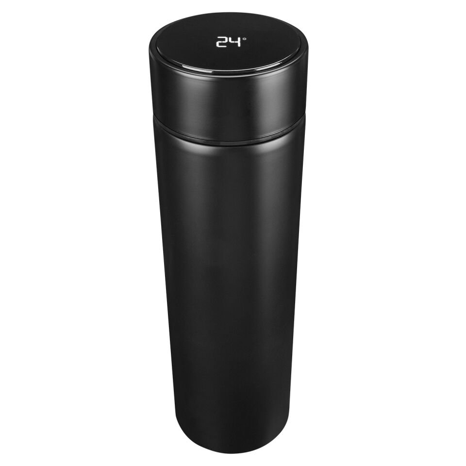 S-link Sl-tm01a Mat Siyah 450ml Iç 304 Dış 201 Dijital Sıcaklık Göstergeli Termos