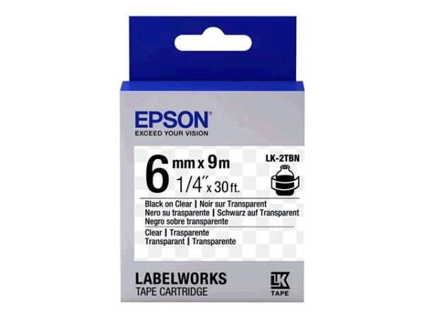 Epson Lk-3tbn Şeffaf Üzerine Siyah -normal Yapişkan 9mm 9metre Etiket