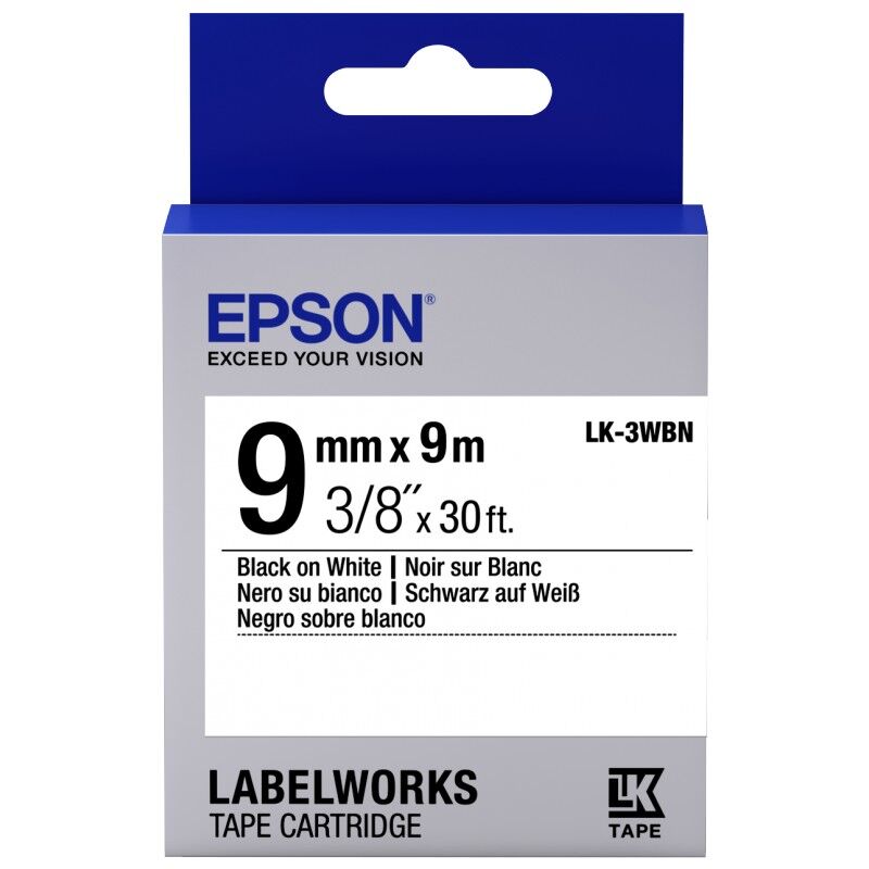 Epson Lk-3wbw Strong Beyaz Üzeri Siyah 9mm 9metre