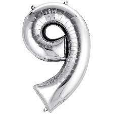 Nedi Folyo Balon Rakam 40'' 100 Cm Gümüş ( 9 )