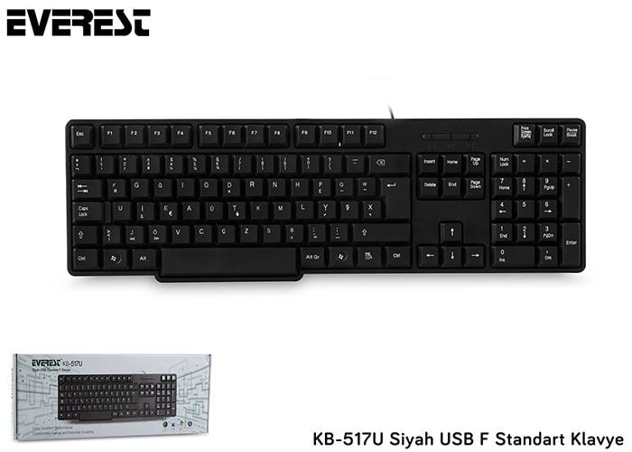 Everest Kb-517uf Siyah Usb F Standart Klavye