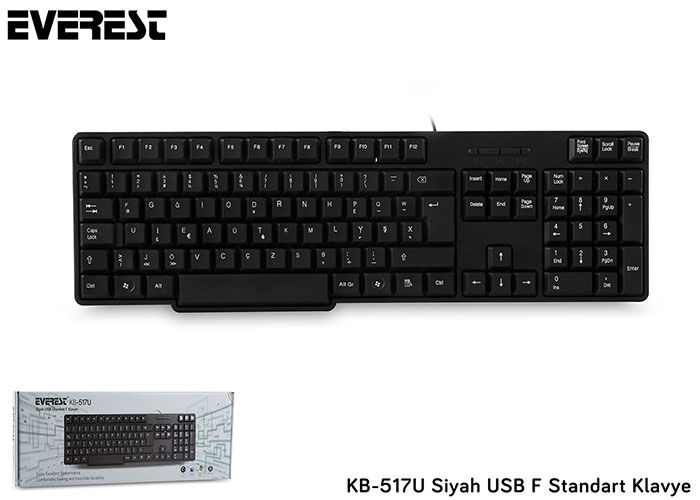 Everest Kb-517uf Siyah Usb F Standart Klavye