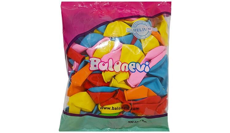 Balonevi Balon 10'' Karışık Baskısız Pastel Renk 100 Lü Bmb1000t109844