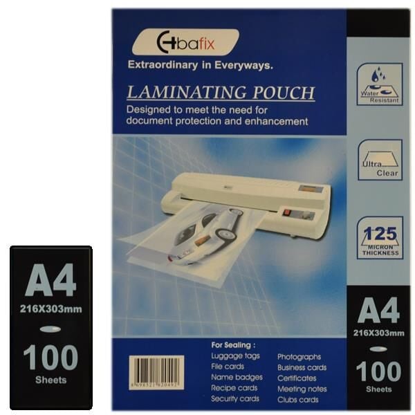 Bafix Laminasyon Filmi A4 125 Mic.100 Lü 216x303 Bfx-20056