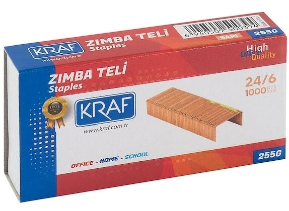 Kraf Zımba Teli 24/6 Sarı 255g