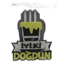 Nedi Strafor Pastalı Mumlu İyiki Doğdun Siyah