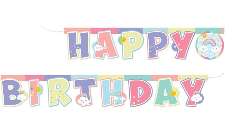 Balonevi Banner 2,10 Mt Happy Birthday Gökkuşaği Bulut Bmp1520tgb3572