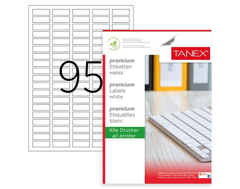 Tanex Laser Etiket Tw-2095 30x12 Mm Beyaz Tw2095las10100