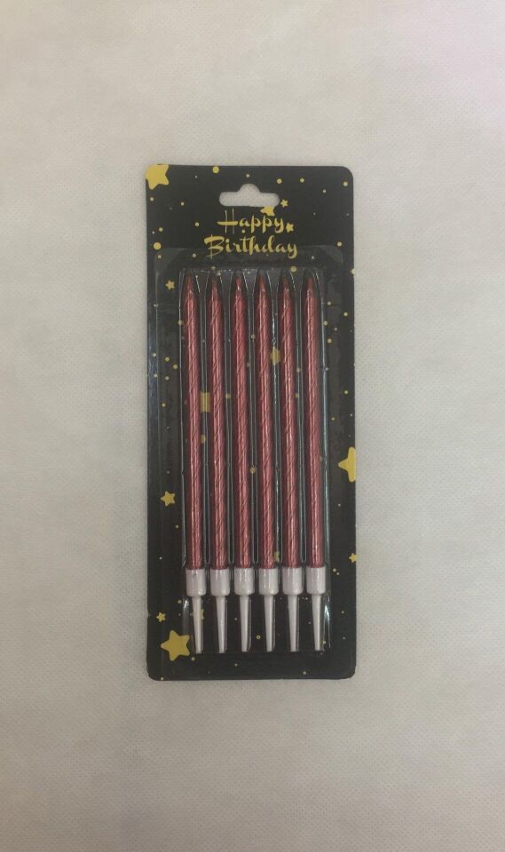 Nedi Mum 6'lı Çubuklu Burgulu 13 Cm Kırmızı Nd-2236r