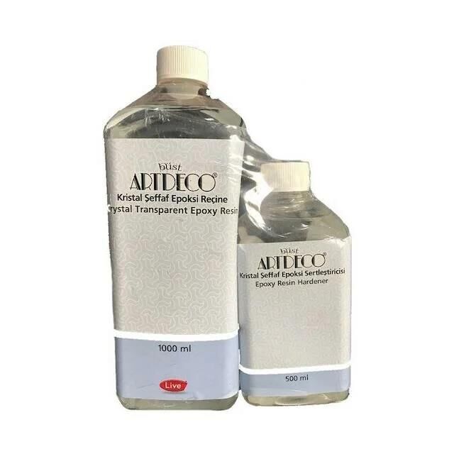 Artdeco Kristal Şeffaf Epoksi Reçine 1000ml +sertleştirici 500 Ml 2 Li Set