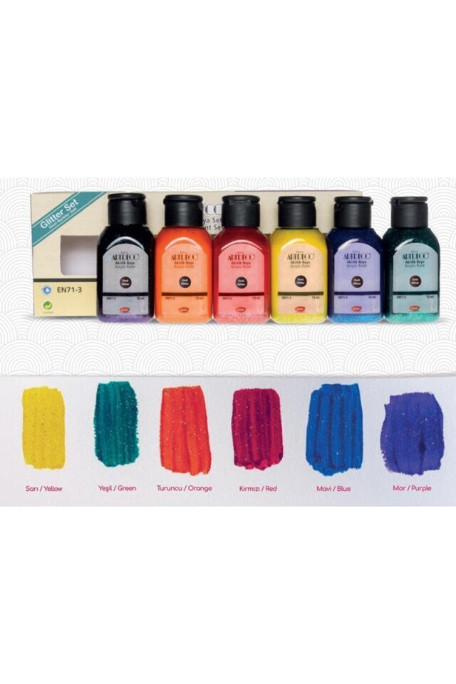 Artdeco Akrilik Boya Seti 6x75 Ml Simli Lv-y-070i-as6 Lv-y-070i-as6