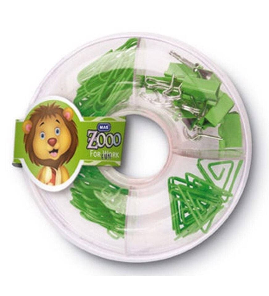 Mas Zoo Ataş/kıskaç/raptiye Yuvarlak Kutu Yeşil 620