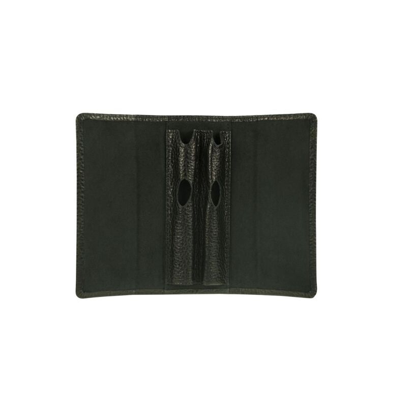 Scrikss Dr 2108-1 Hakiki Deri Toscana İkili Kalemlik Siyah