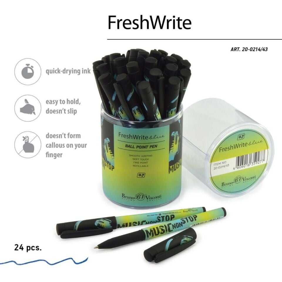 Bruno Visconti Fresh Wrıte 0,7 Mm Tükenmez Kalem Mavi 20-0214-43