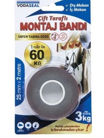 Vodaseal Çift Taraflı Montaj Mantı (her 10cm 3kg Taşır)