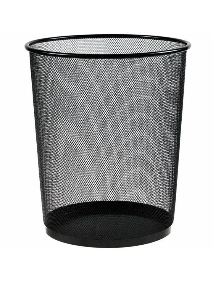 Monkey Metal Çöp Kovası Fileli 12 Lt Siyah 00009