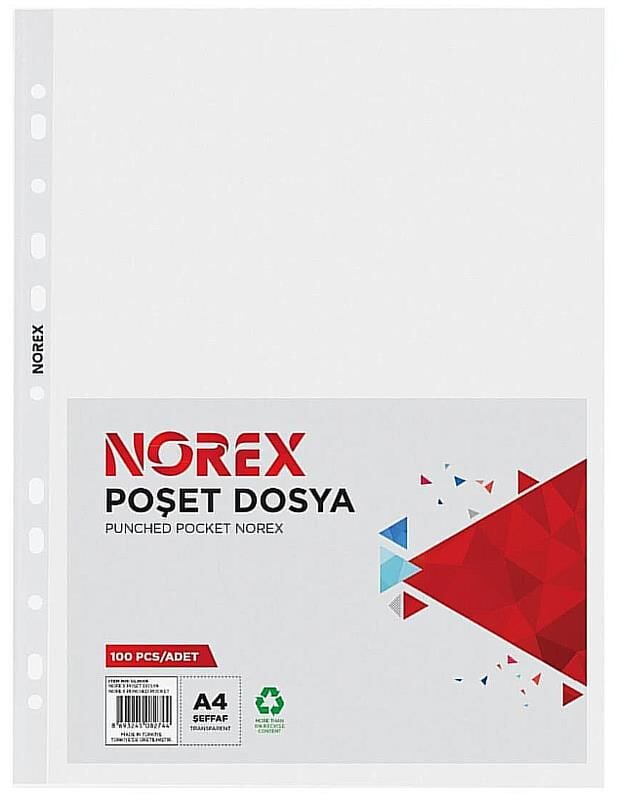 Norex Poşet Dosya A4 100'lü Ekonomik Ul-100x